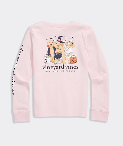 Girls' Here For The Treats Pups Long-Sleeve Pocket Tee