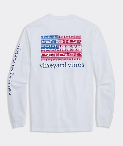 American Fair Isle Flag Long-Sleeve Pocket Tee