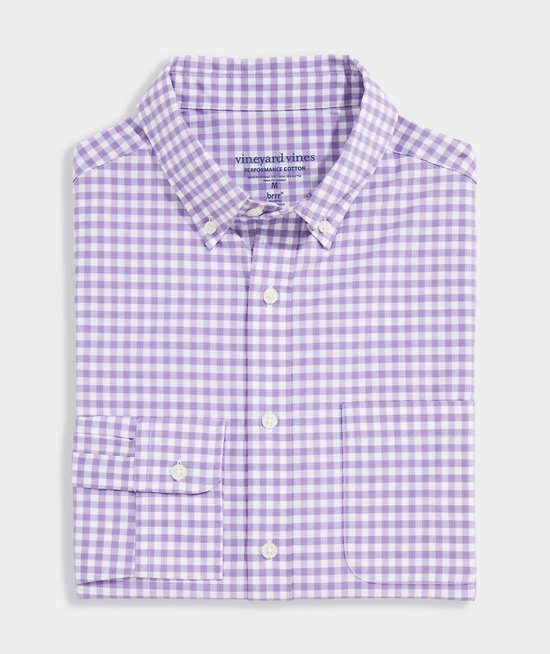 Skysail Gingham Performance Cotton Shirt