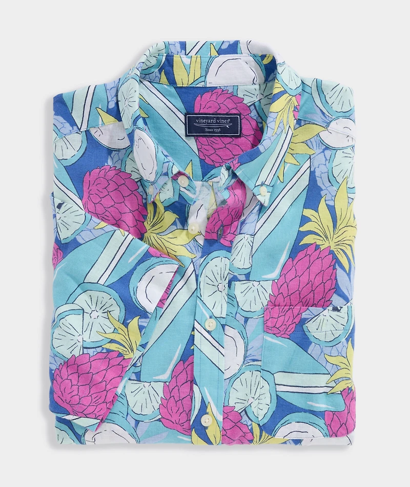 Pina Cool-ada Linen Blend Short-Sleeve Shirt