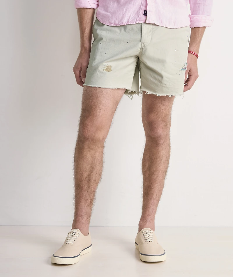 6 Inch Lived-In Mended Cutoff Shorts