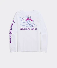 Women's Painted Skiier Long-Sleeve Pocket Tee