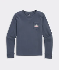 Girls' Ghost Pups Long-Sleeve Pocket Tee