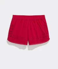 Eyelet Pull-On Shorts