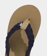 Braided Rope Leather Flip Flops