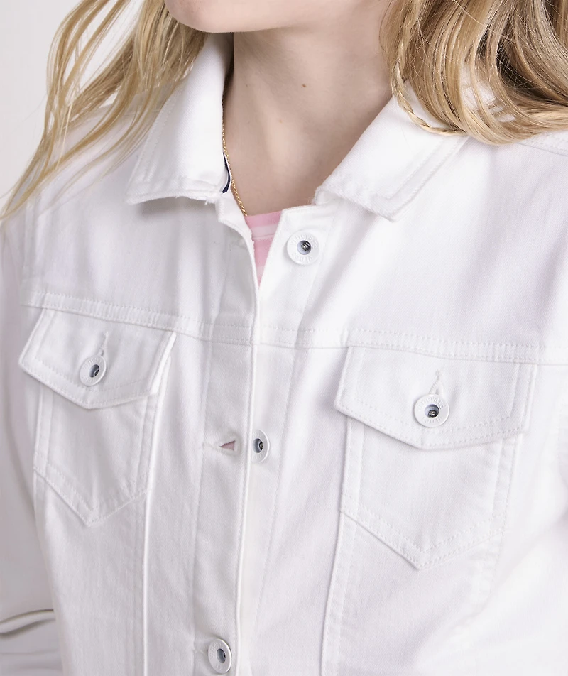 Girls' White Denim Jacket