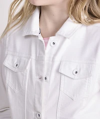 Girls' White Denim Jacket