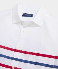 Ash Stripe Cotton Madras Short-Sleeve Shirt