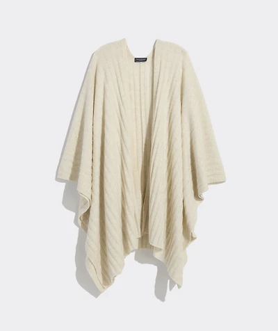 Ribbed Cashmere Wrap Poncho Sweater