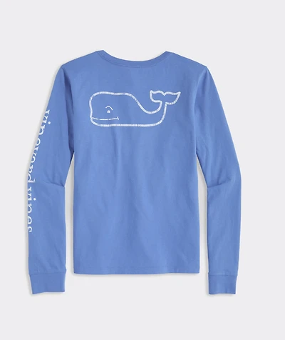 Girls’ Vintage Whale Long-Sleeve Pocket Tee