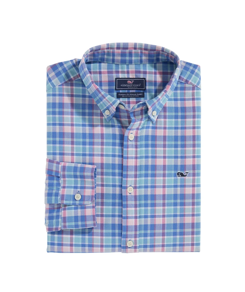 OUTLET Classic Fit Plaid Oxford Whale Shirt