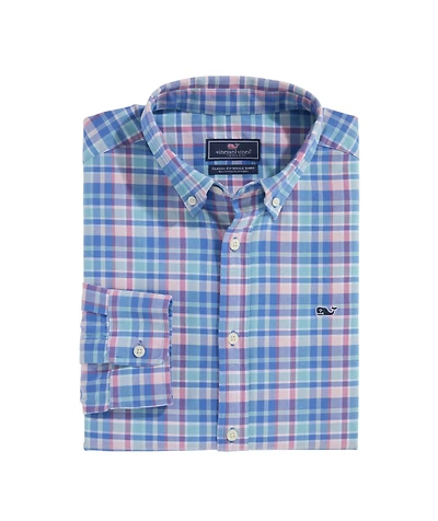 OUTLET Classic Fit Plaid Oxford Whale Shirt