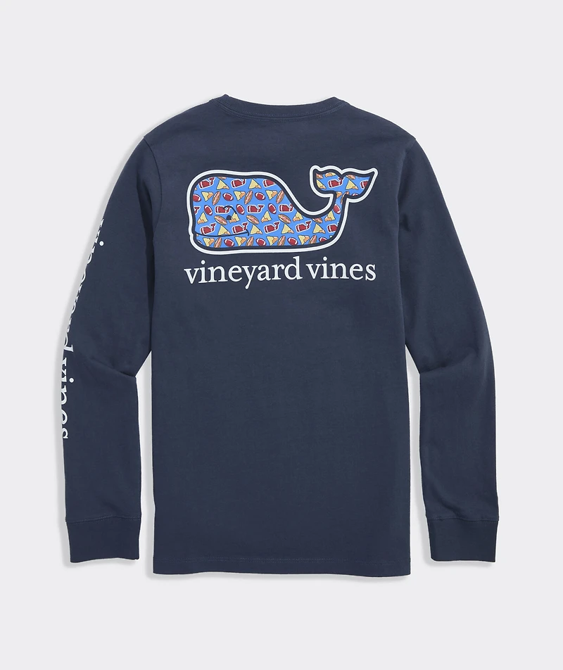 Boys' Game Day Football Whale Long-Sleeve Pocket Tee