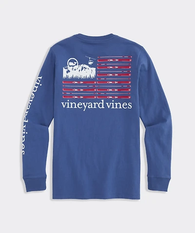 Boys' Ski Flag Long-Sleeve Pocket Tee