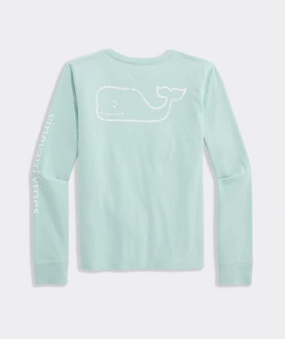 Girls’ Vintage Whale Long-Sleeve Pocket Tee