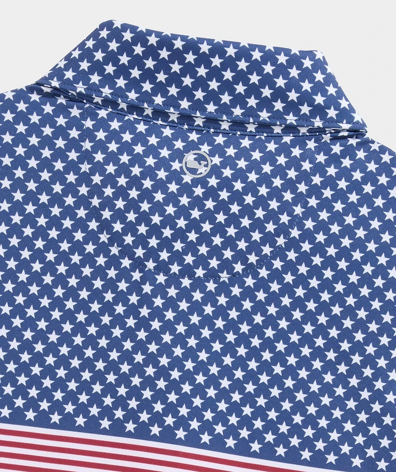 Boys' Americana Printed Sankaty Polo