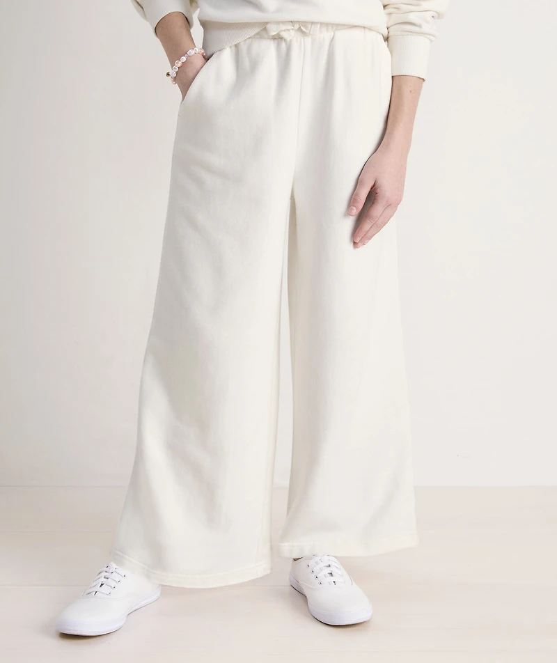 Girls' French Terry Wide Leg Sweatpant