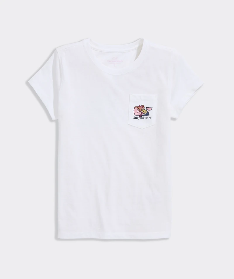 Girls' Back-To-School Whale Short-Sleeve Pocket Tee