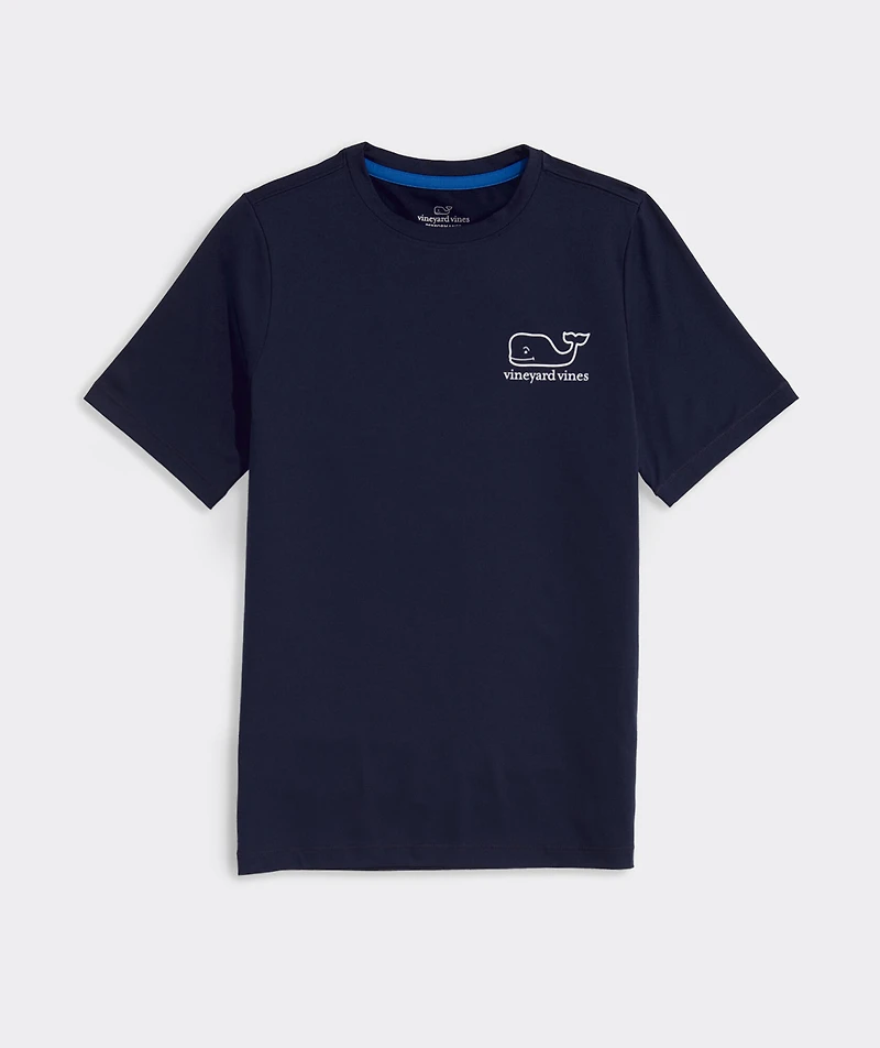 Boys' Whale Outline Short-Sleeve Harbor Sun Performance Tee