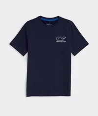 Boys' Whale Outline Short-Sleeve Harbor Sun Performance Tee