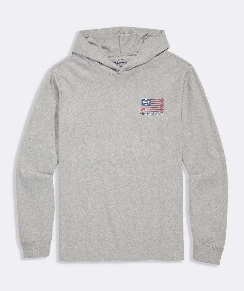 USA Lacrosse Flag Cotton Long-Sleeve Hoodie Tee