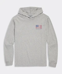 USA Lacrosse Flag Cotton Long-Sleeve Hoodie Tee