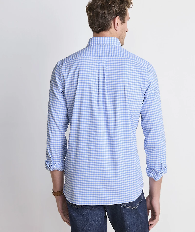 Skysail Gingham Performance Cotton Slim Fit Shirt