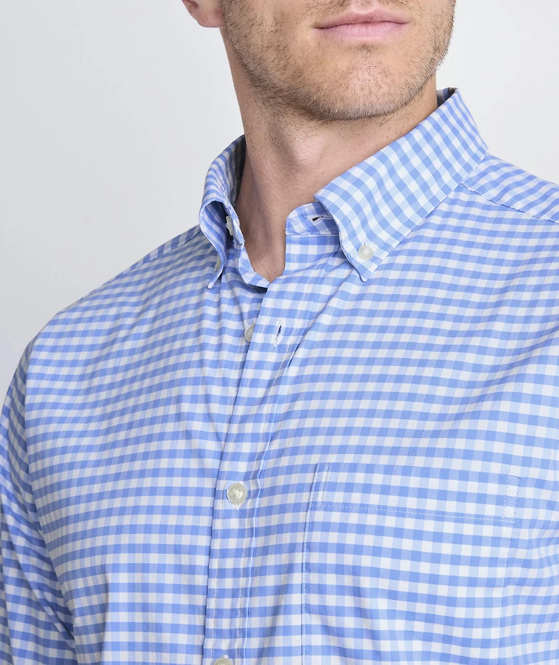 Skysail Gingham Performance Cotton Slim Fit Shirt