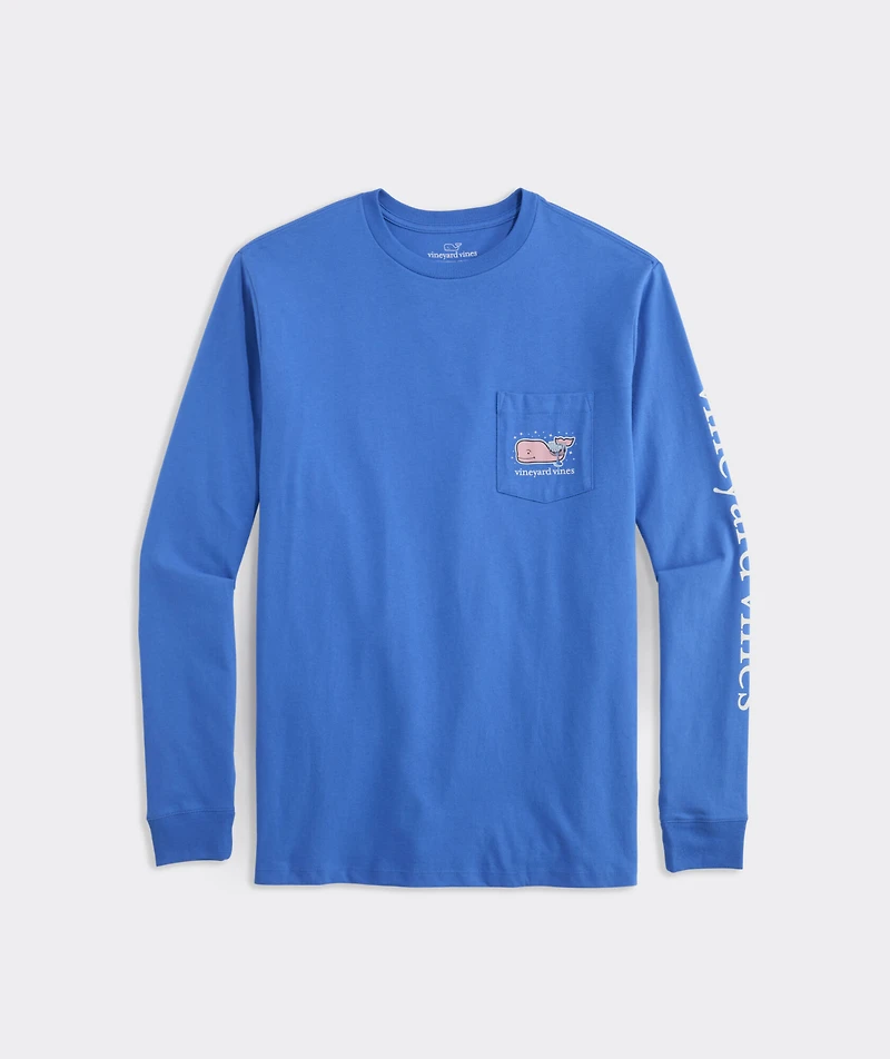 Hanukkah Whale Long-Sleeve Pocket Tee
