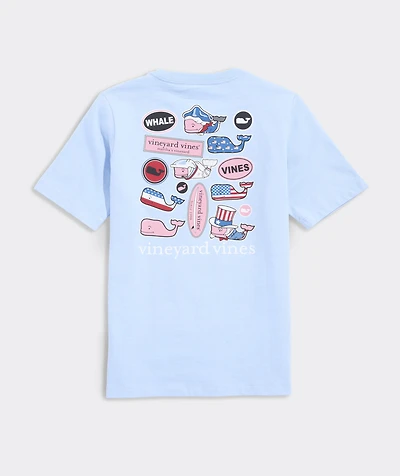 OUTLET Boys' Multi USA Sticker Short-Sleeve Pocket Tee