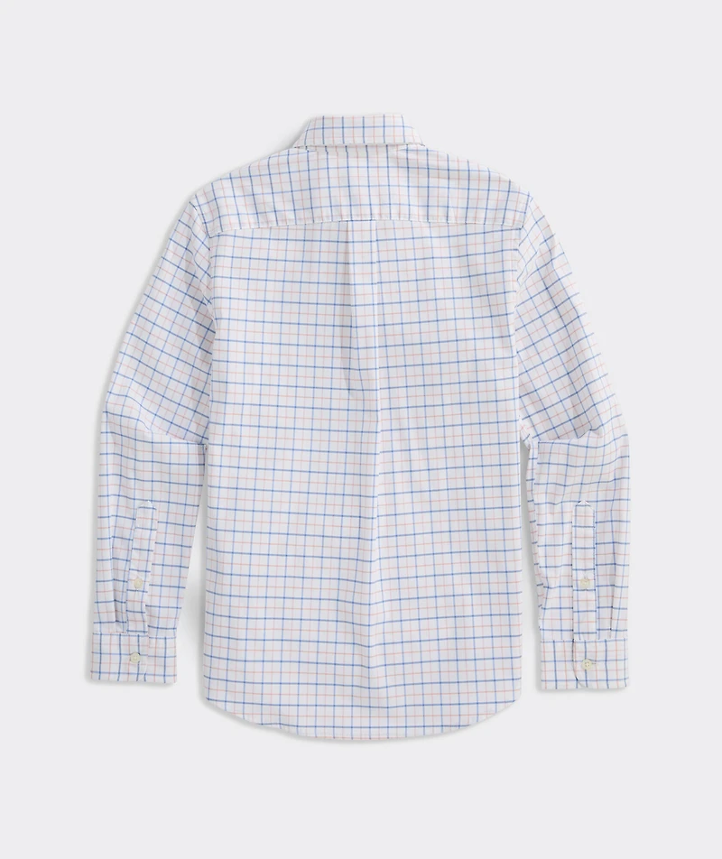 Boys' Moorings Tattersall Performance Cotton Shirt