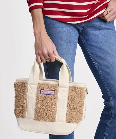 High-Pile Fleece Mini Heritage Tote