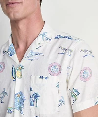 Gasparilla Icons Linen Blend Short-Sleeve Shirt