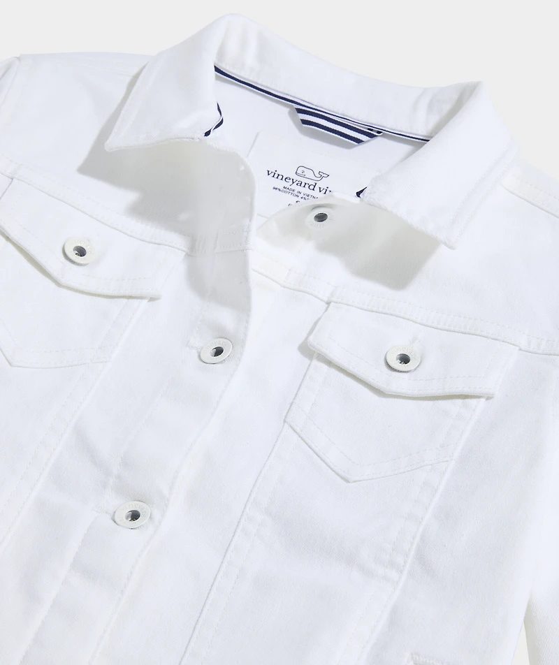 Girls' White Denim Jacket