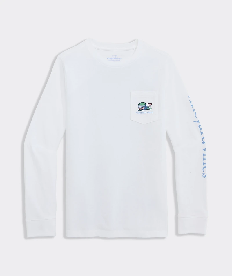 Boys' Pro Snowboard Whale Long-Sleeve Pocket Tee