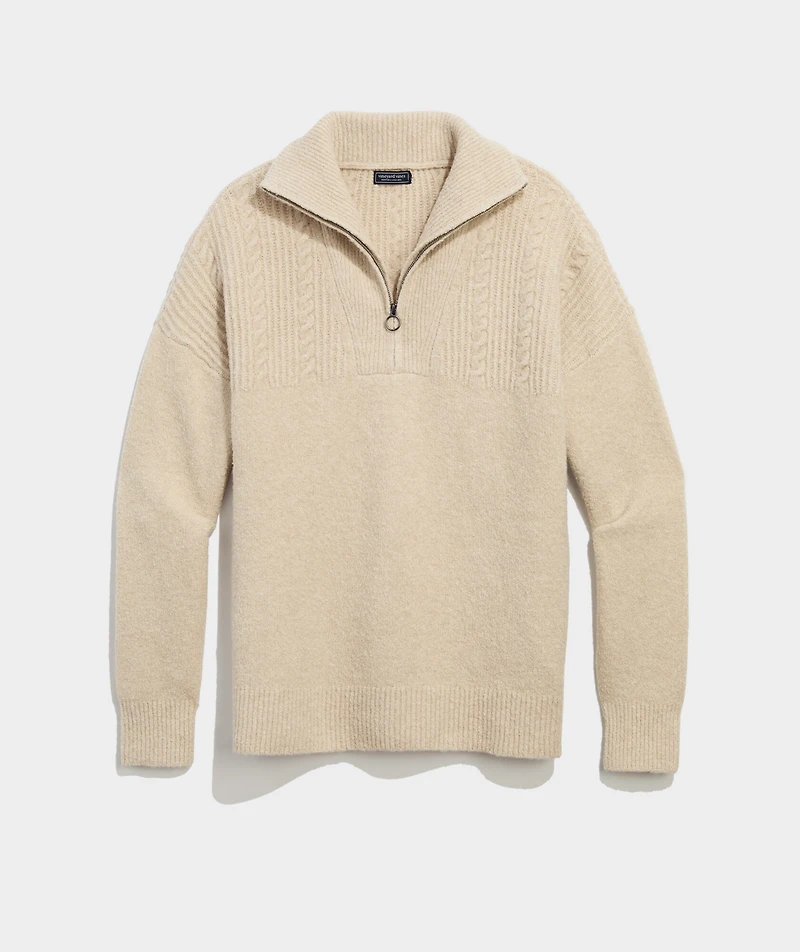 Boucle Quarter-Zip Sweater
