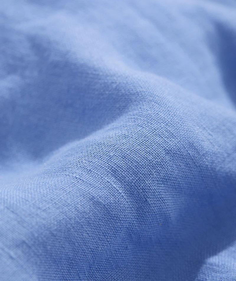 Garment-Dyed Surfside Solid Linen Short-Sleeve Shirt