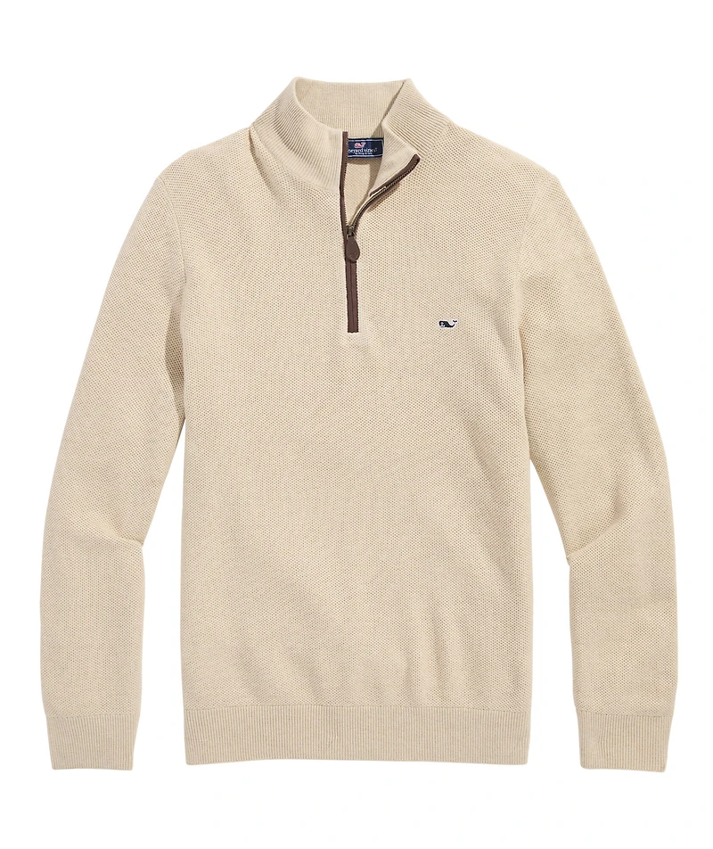 OUTLET Honeycomb Quarter-Zip Sweater
