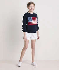 Girls' Cotton Americana Rollneck Sweater