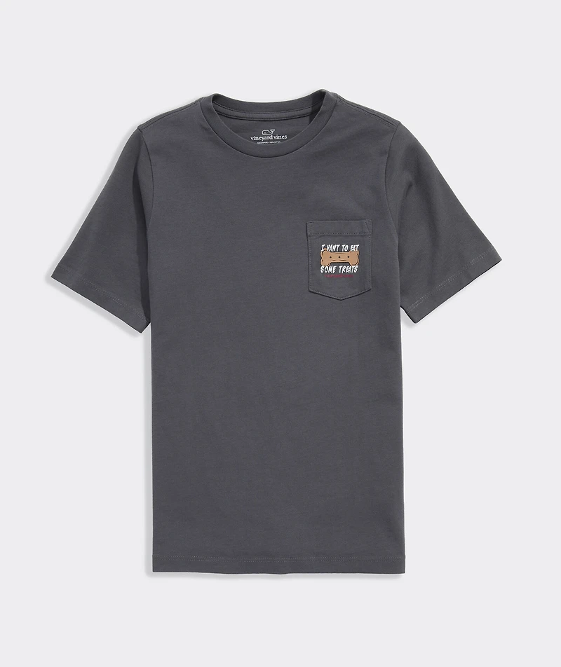 Boys' Glow-In-The-Dark I Vant Treats Dog Short-Sleeve Pocket Tee