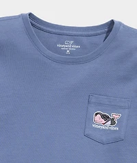 Girls' Glitter Vampire Whale Long-Sleeve Pocket Tee