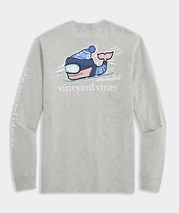 Downhill Ski Whale Long-Sleeve Pocket Tee