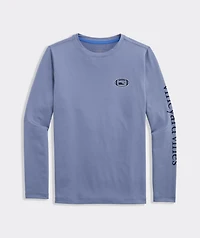 Boys' Football Whale Dot Long-Sleeve Harbor Sun Performance Tee