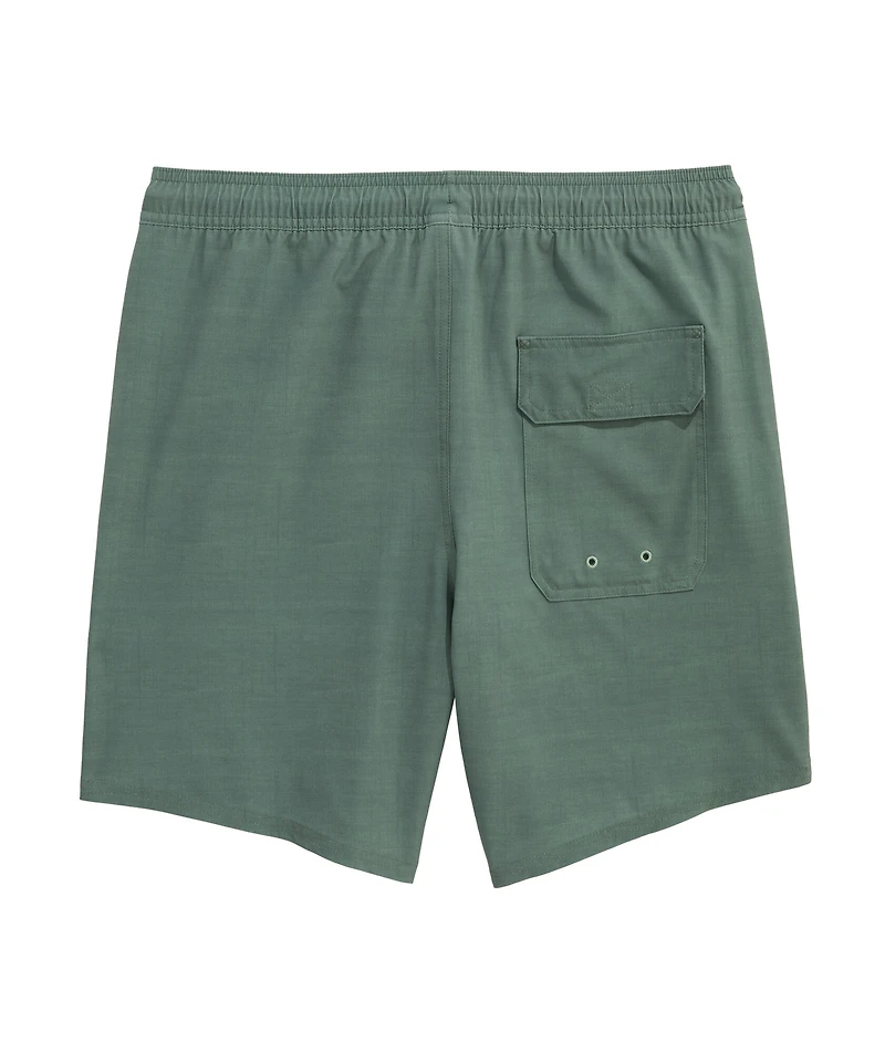 OUTLET 7 Inch Linen Texture Chappy Swim Trunks