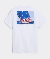 USA Flag Sail Short-Sleeve Pocket Tee