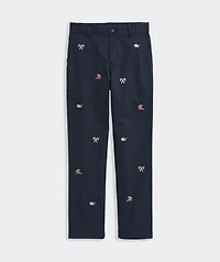 Boys' Holiday Embroidered Breaker Pants