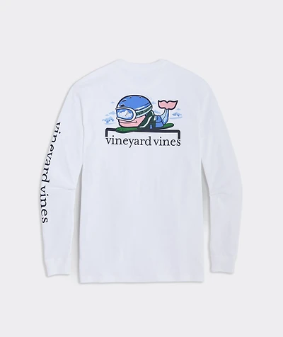 Snowboard Whale Long-Sleeve Pocket Tee