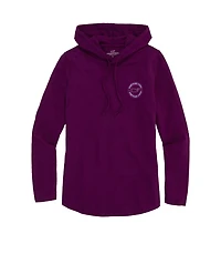 OUTLET Women's Slub Whale Dot Curved Hem Hoodie Tee