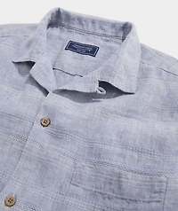 Havana Stripe Linen Short-Sleeve Cabana Shirt