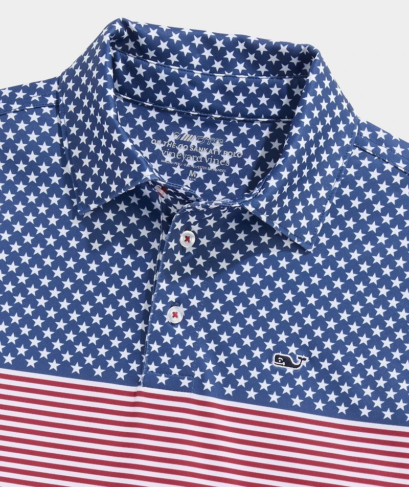 Boys' Americana Printed Sankaty Polo